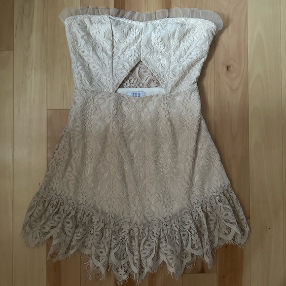 MOMENT LIKE THIS STONE STRAPLESS DRESS size xs - Picture 6 of 12